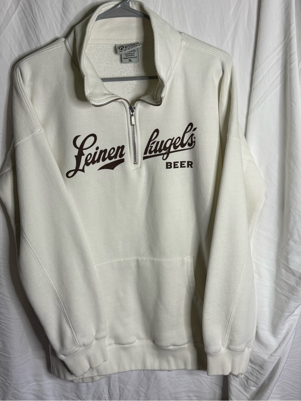 Leinenkugel's White Quarter-Zip Pullover Sweatshirt - Men
